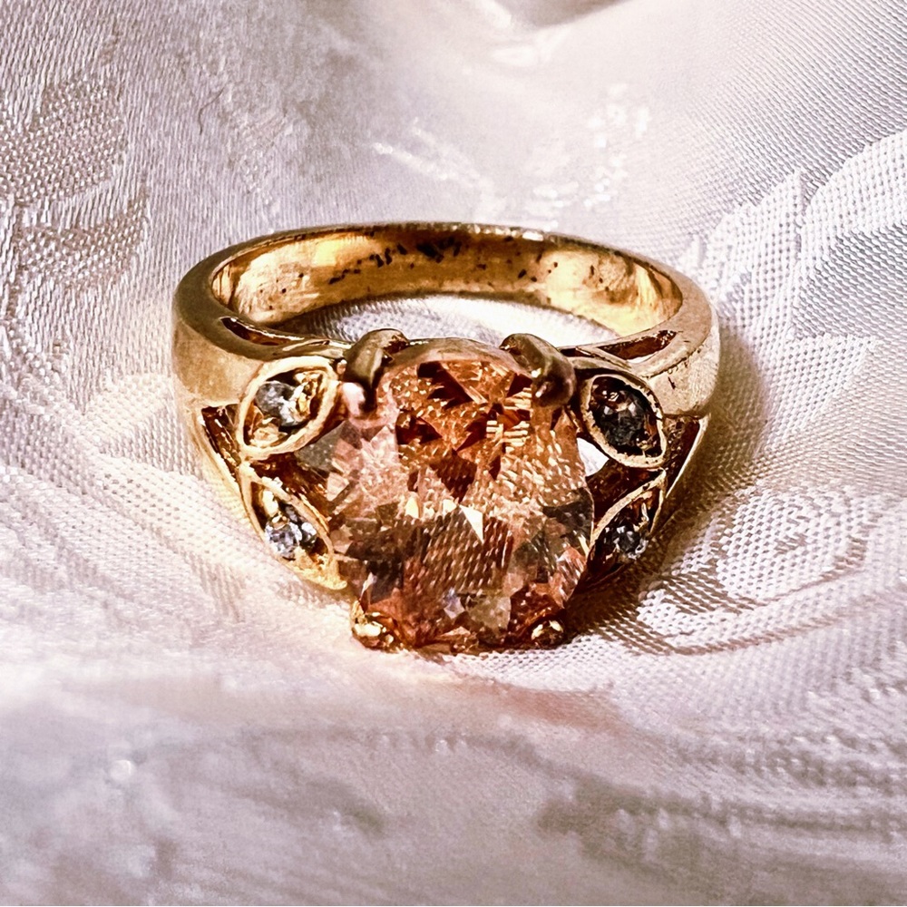 Rose Gem Stone Ring, Size 7.5